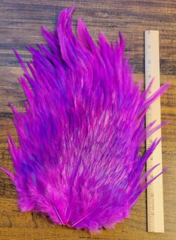 Lot 61, Extra Large Dyed PINKISH PURPLE India Rooster "Streamer" Saddle Feathers Fly Tying Jewelry Crafts