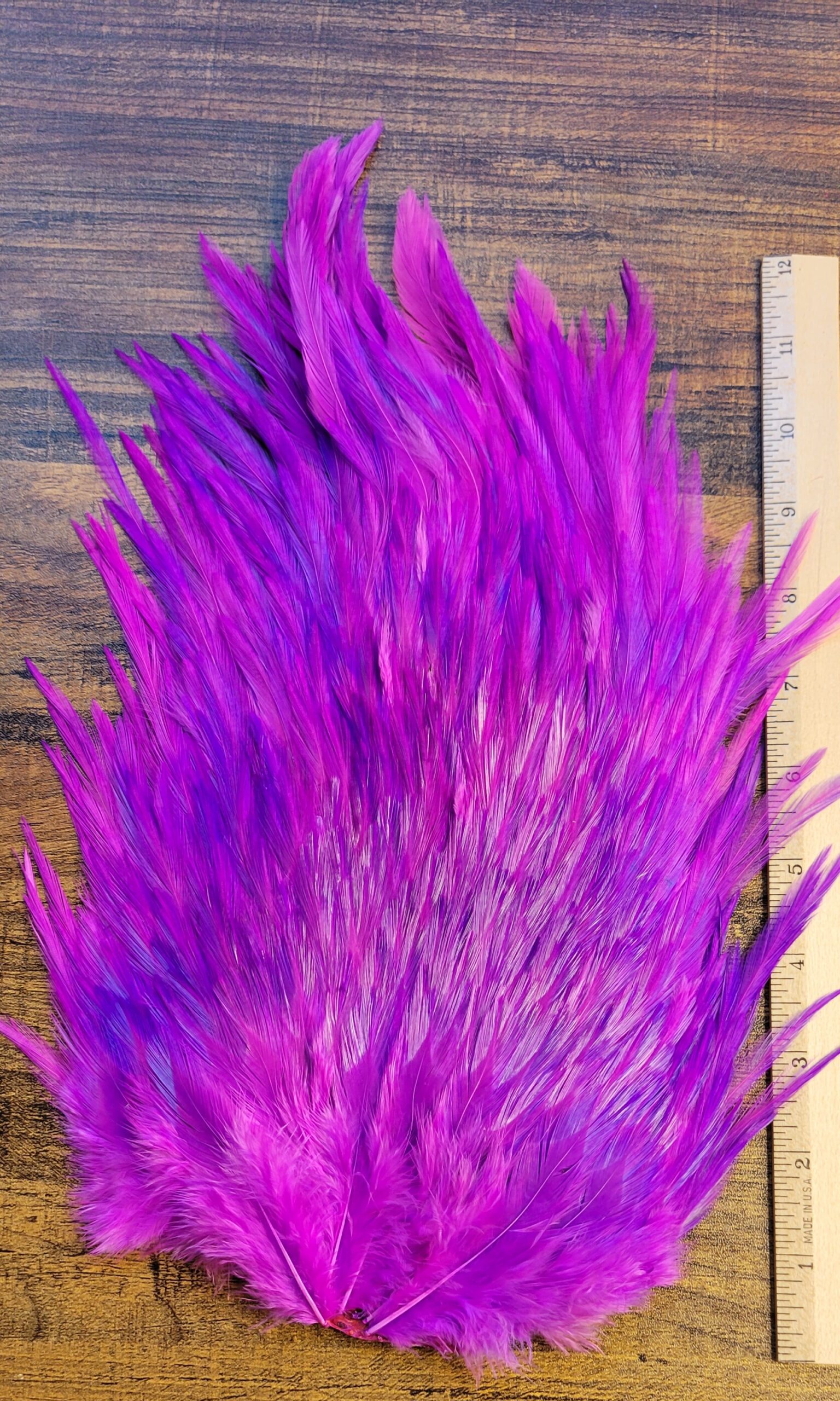 Lot 61, Extra Large Dyed PINKISH PURPLE India Rooster "Streamer" Saddle Feathers Fly Tying Jewelry Crafts - Image 3