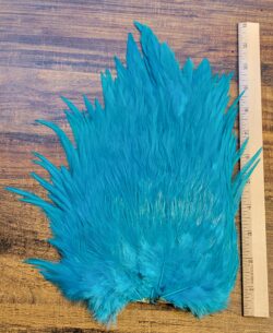 Lot 69, Extra Large Dyed blueE India Rooster "Streamer" Saddle Feathers Fly Tying Jewelry Crafts