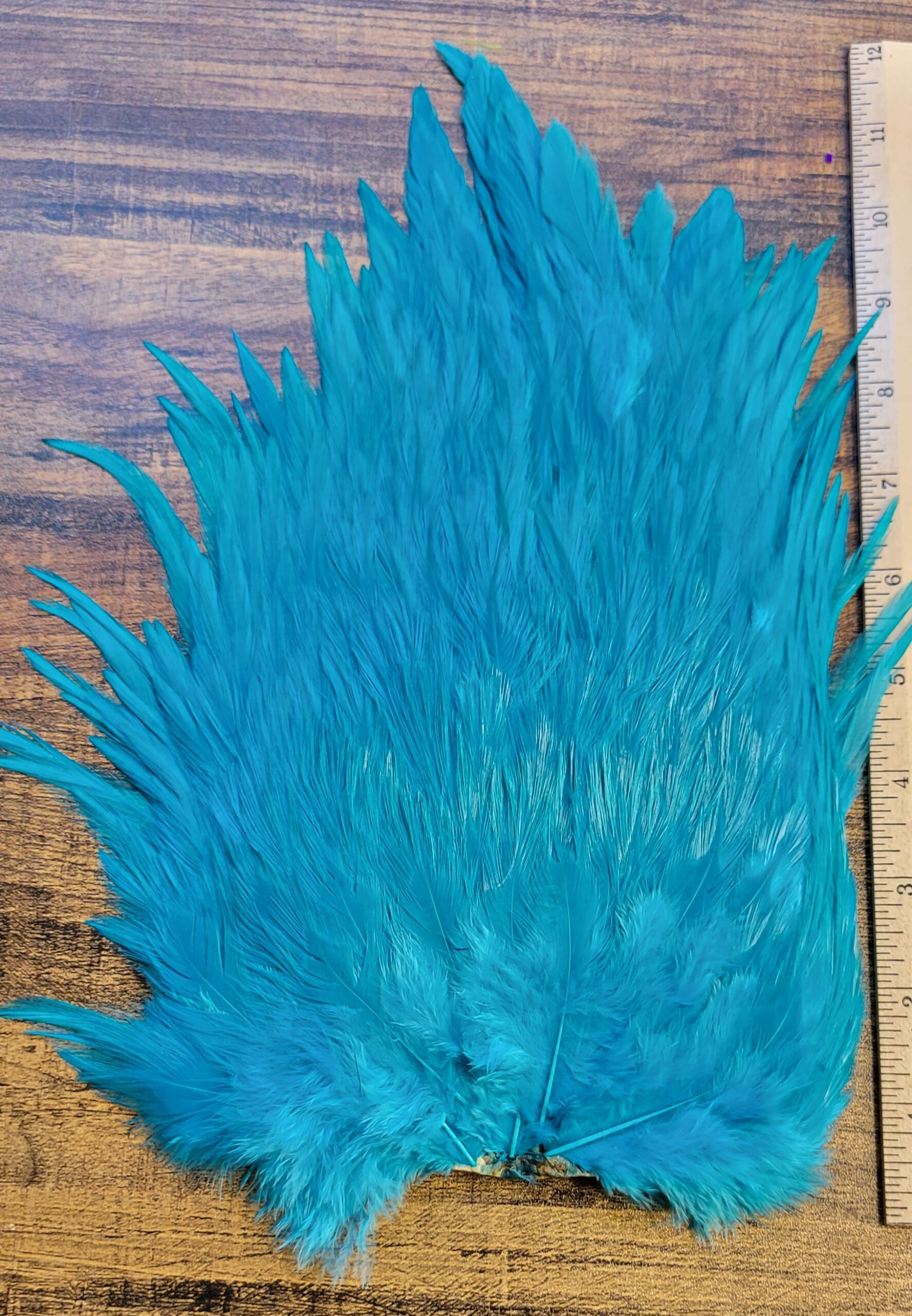 Lot 69, Extra Large Dyed blueE India Rooster "Streamer" Saddle Feathers Fly Tying Jewelry Crafts - Image 3