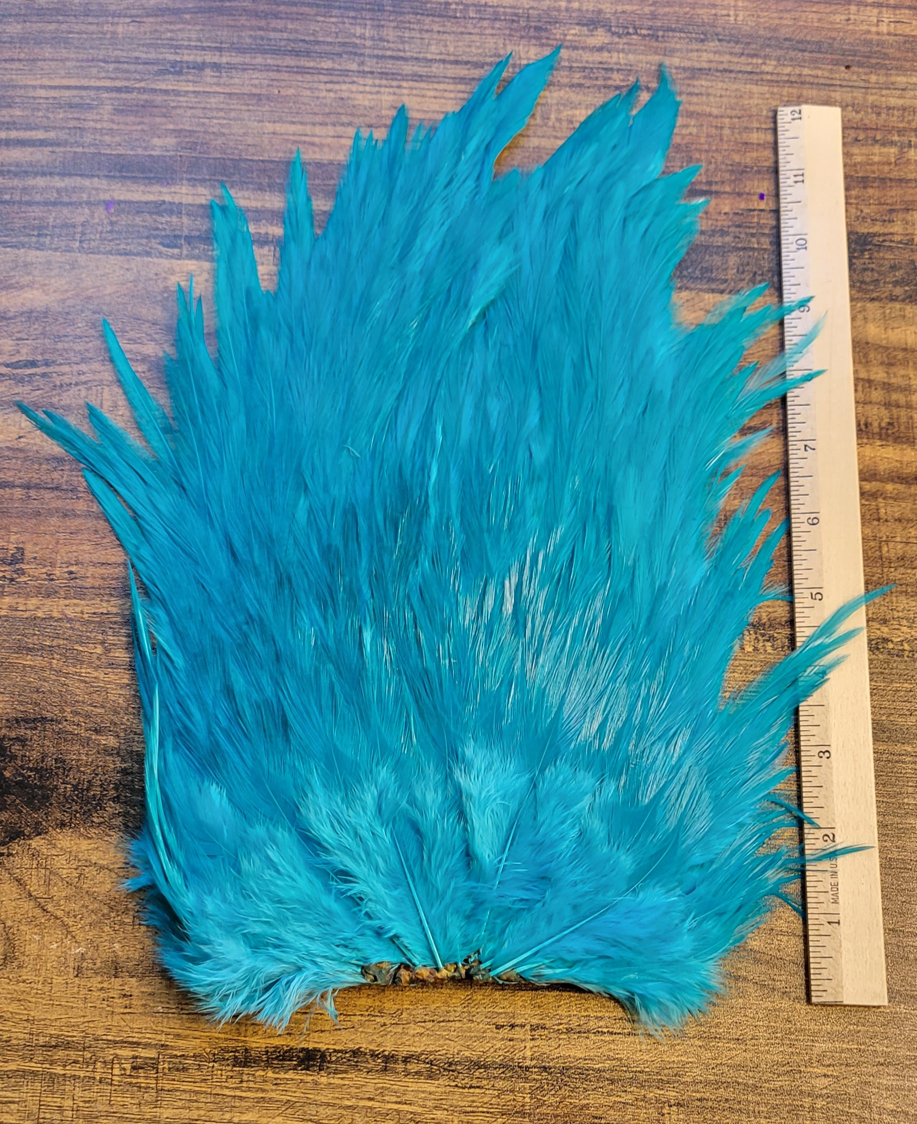 Lot 70, Extra Large Dyed BLUE India Rooster "Streamer" Saddle Feathers Fly Tying Jewelry Crafts