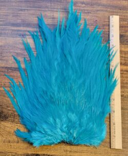 Lot 71, Extra Large Dyed BLUE India Rooster "Streamer" Saddle Feathers Fly Tying Jewelry Crafts