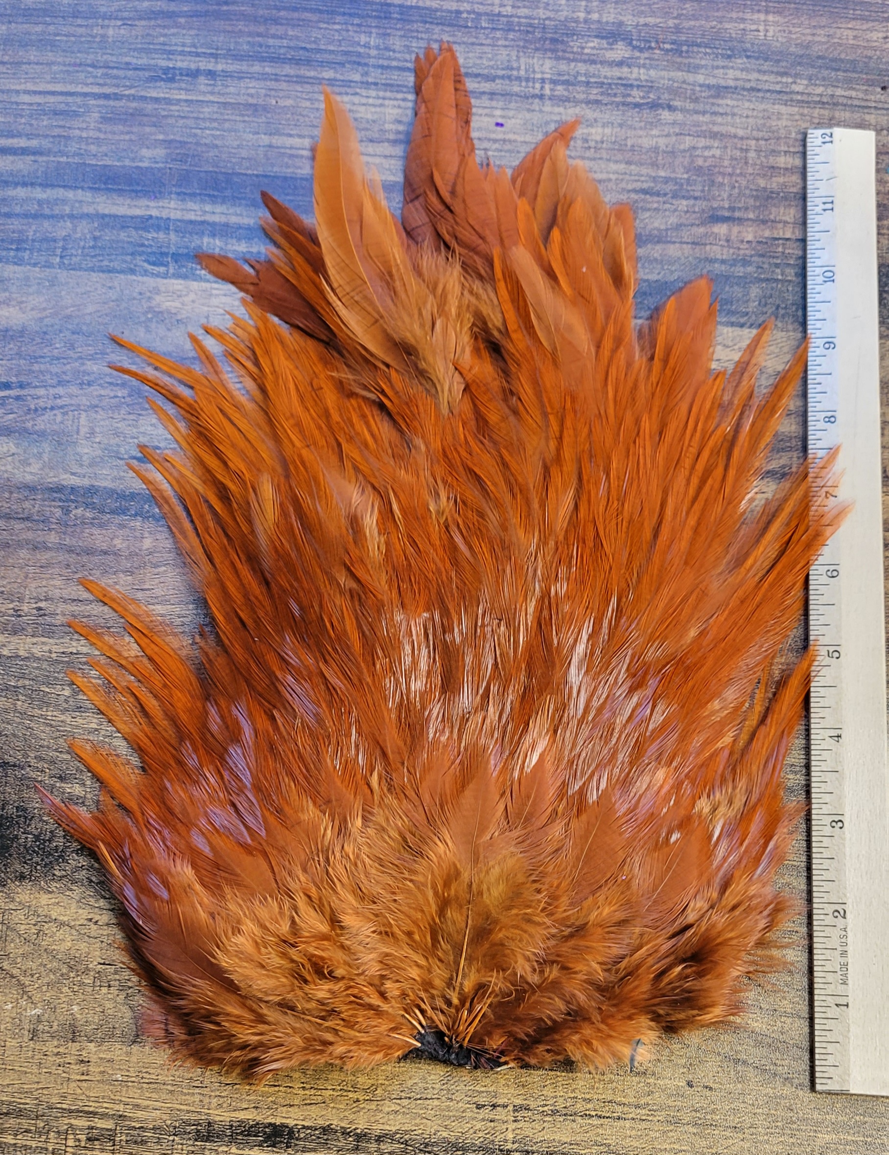 Lot 72, Extra Large Dyed BROWN India Rooster "Streamer" Saddle Feathers Fly Tying Jewelry Crafts