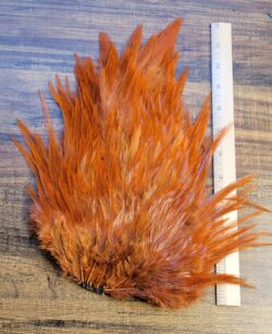 Lot 75, Extra Large Dyed BROWN India Rooster "Streamer" Saddle Feathers Fly Tying Jewelry Crafts