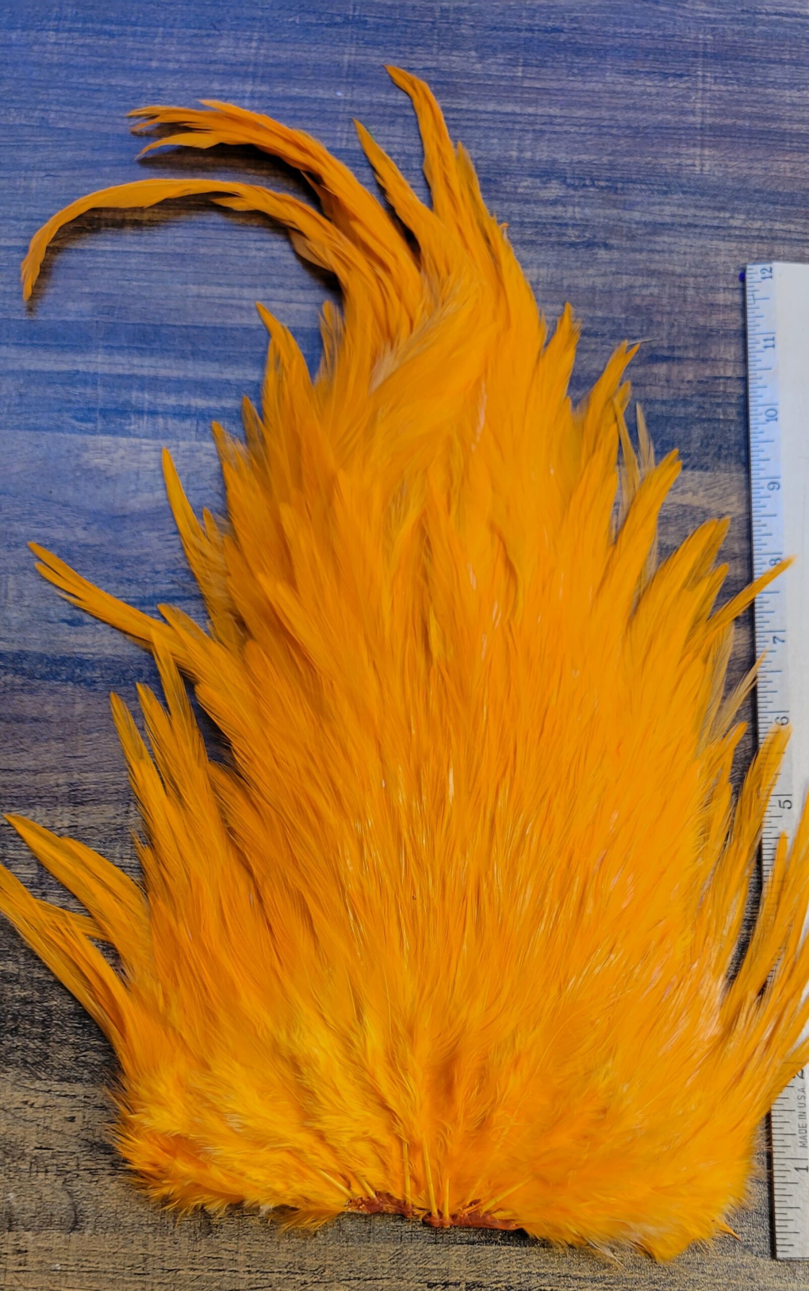 Lot 78, Extra Large Dyed LIGHTER ORANGE India Rooster "Streamer" Saddle Feathers Fly Tying Jewelry Crafts - Image 3