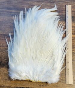 Lot 82, Extra Large Dyed WHITE India Rooster "Streamer" Saddle Feathers Fly Tying Jewelry Crafts