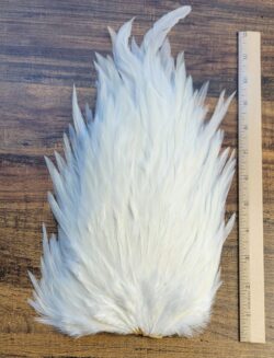 Lot 83, Extra Large Dyed WHITE India Rooster "Streamer" Saddle Feathers Fly Tying Jewelry Crafts