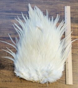 Lot 86, Extra Large Dyed WHITE India Rooster "Streamer" Saddle Feathers Fly Tying Jewelry Crafts