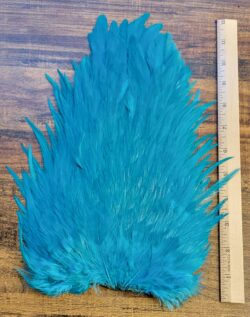 Lot 87, Extra Large Dyed BLUE India Rooster "Streamer" Saddle Feathers Fly Tying Jewelry Crafts