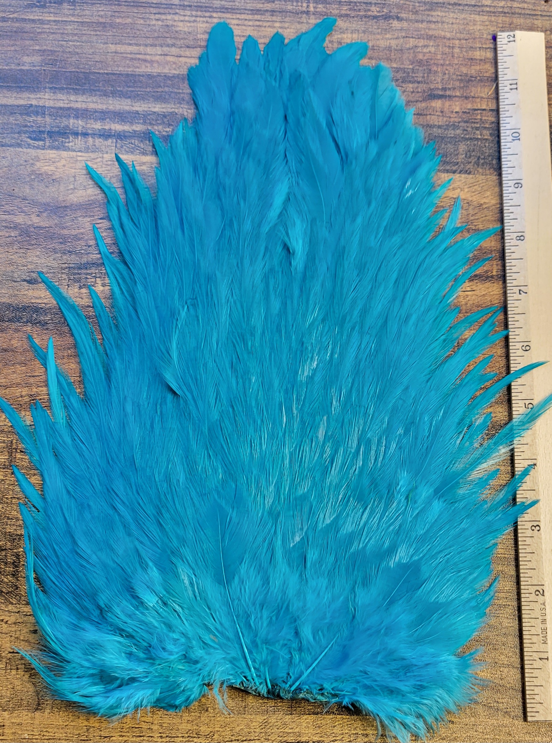 Lot 87, Extra Large Dyed BLUE India Rooster "Streamer" Saddle Feathers Fly Tying Jewelry Crafts - Image 3