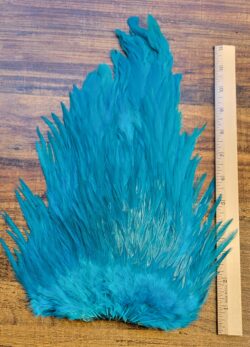 Lot 88, Extra Large Dyed TURQUOISE India Rooster "Streamer" Saddle Feathers Fly Tying Jewelry Crafts