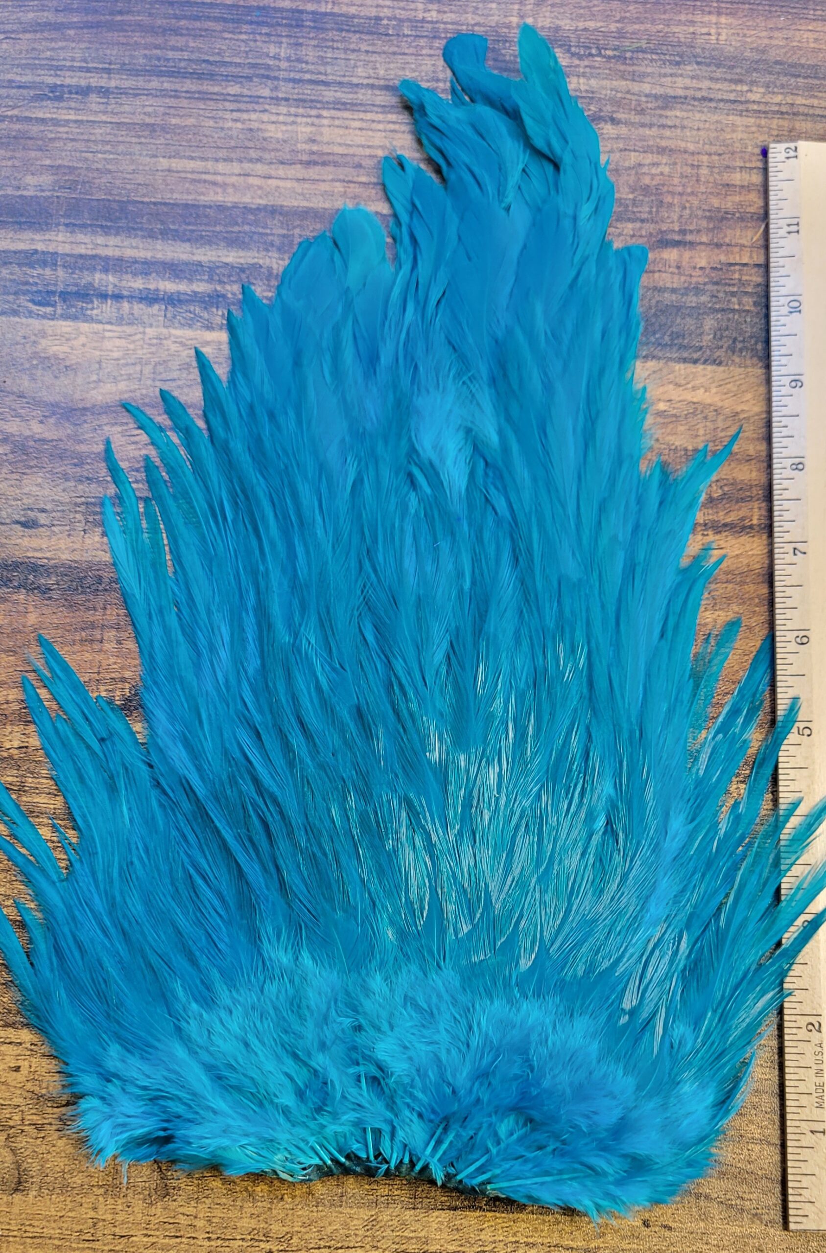 Lot 88, Extra Large Dyed TURQUOISE India Rooster "Streamer" Saddle Feathers Fly Tying Jewelry Crafts - Image 3