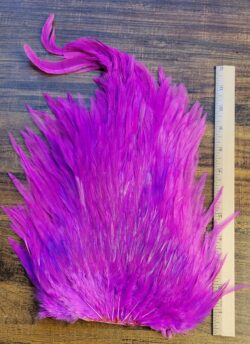 Lot 88, Extra Large Dyed PINKISH PURPLE India Rooster "Streamer" Saddle Feathers Fly Tying Jewelry Crafts