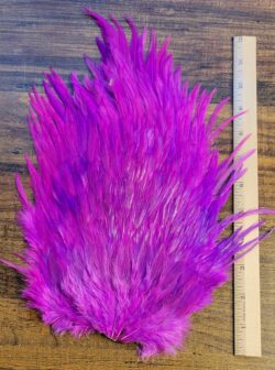 Lot 89, Extra Large Dyed PINKISH PURPLE India Rooster "Streamer" Saddle Feathers Fly Tying Jewelry Crafts