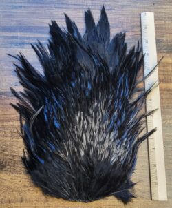 Lot 90, Extra Large Dyed BLACK India Rooster "Streamer" Saddle Feathers Fly Tying Jewelry Crafts