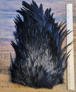 Lot 93, Extra Large Dyed BLACK India Rooster "Streamer" Saddle Feathers Fly Tying Jewelry Crafts