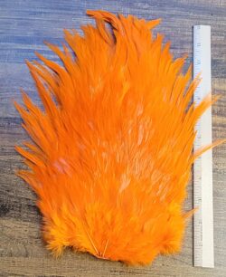 Lot 96, Extra Large Dyed ORANGE India Rooster "Streamer" Saddle Feathers Fly Tying Jewelry Crafts