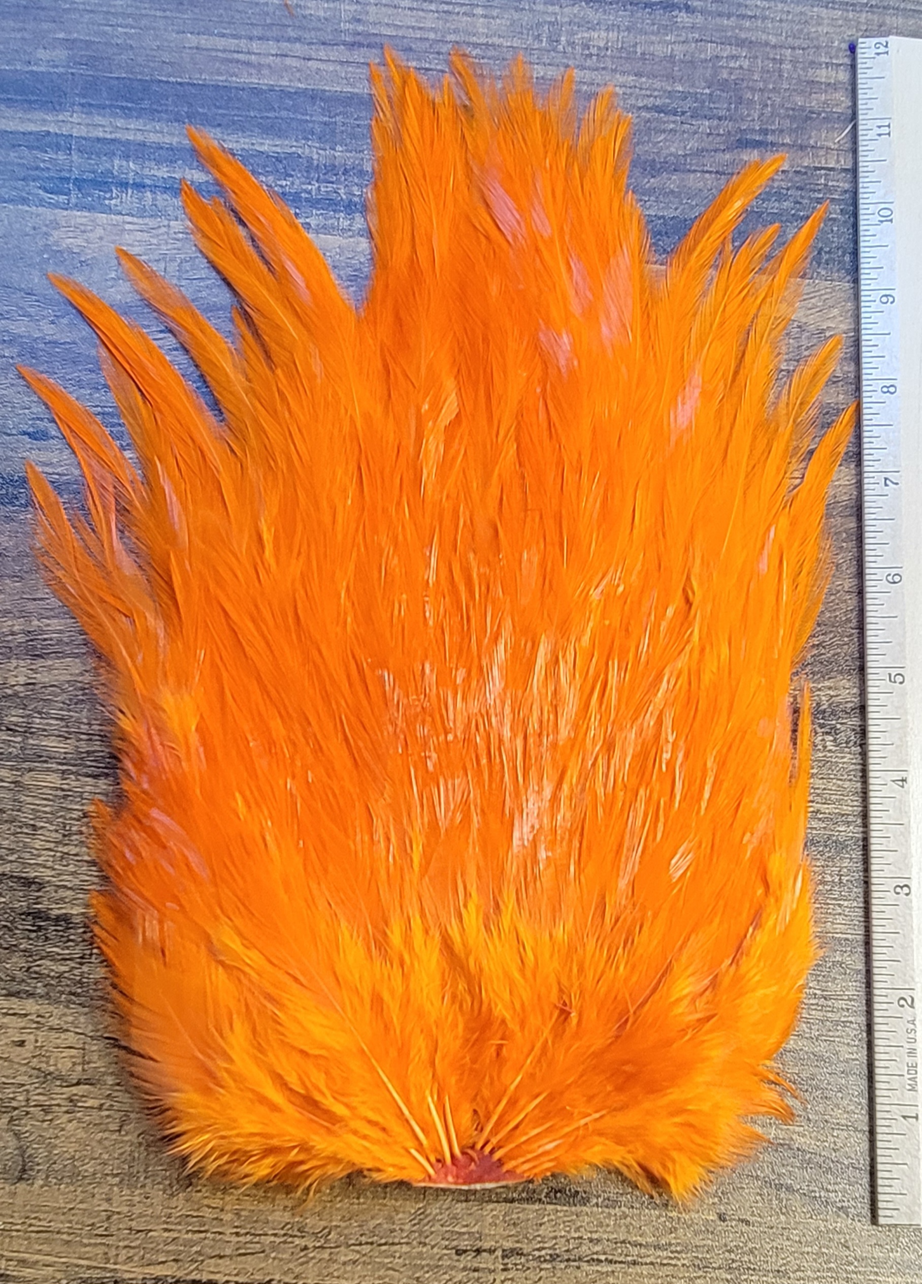 Lot 97, Extra Large Dyed ORANGE India Rooster "Streamer" Saddle Feathers Fly Tying Jewelry Crafts - Image 3